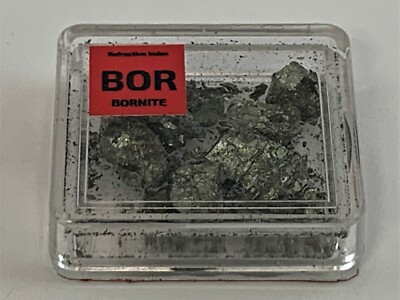 Bornite Crystal (Cu5FeS4) in a Mineral Gemstone Tile Pure Gem