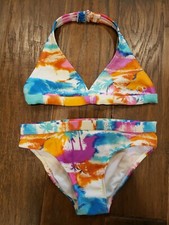 Girls Blue Orange Purple Bikini Swimsuit Swimwear Size 6 6X Ocean Pacific