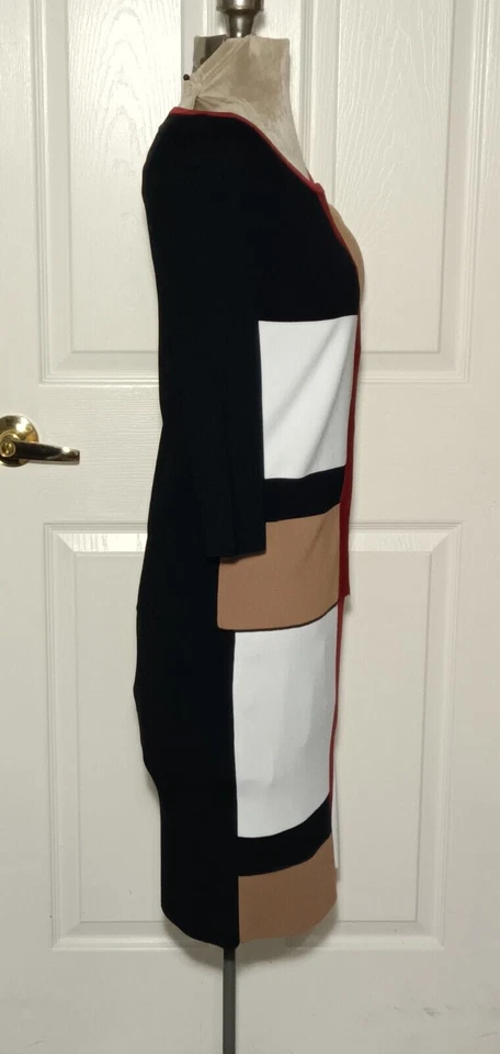 Juego de 2 faldas de punto Grace para mujer manga S 3/4 lápiz a presión bloque de color Foto 3 de 4