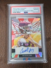 2022 Leaf Valiant #PA-CW1 Caleb Williams RC Auto Portrait RED /6 PSA10 CERTIFIED