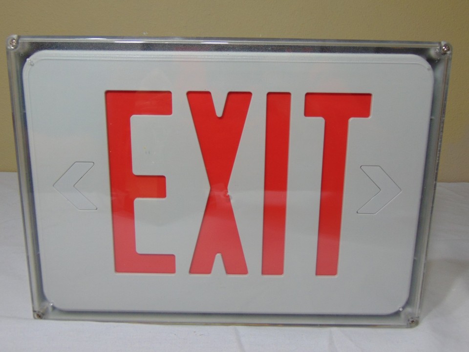Royal Pacific RXL23WRW-E Wet Location Exit Sign Red Letters-Emergency ...