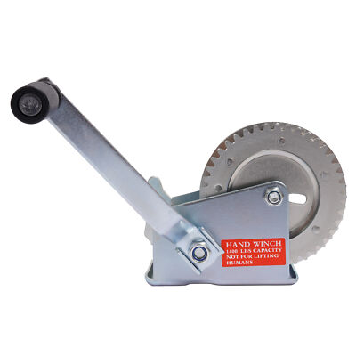 1400LBs Steel Horizontal Hand Pulling Ratchet Winch Galvanized For Boat Trailer