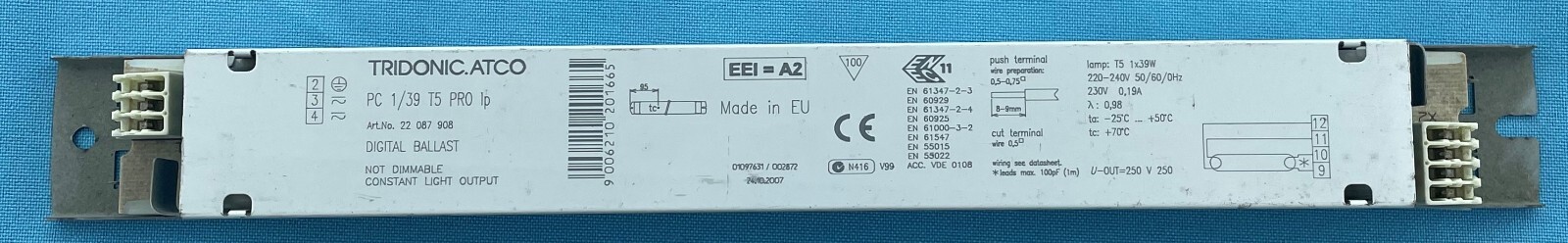 Tridonic PC 1 / 39 T5 Pro LP for 39 Watt tube T5 tube HF BALLAST IN C7