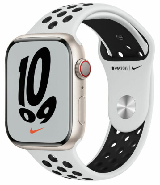 Apple Watch Nike Series 7 45mm Starlight Aluminum Case with 