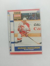SCORE 1990 SEASON LEADER RARE MISPRINT CARD OF SERGEI MAKAROV!!! #350 1/1 RARE!!