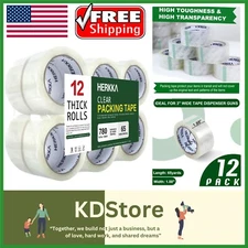 Versatile Heavy Duty Clear Packing Tape - 12 Rolls, 780 Yards for Shipping Needs