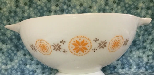 Vintage Pyrex Town & Country 4 Qt #444 Cinderella Mixing Bowl 1960s Brown Gold