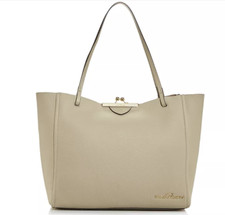 Marc Jacobs The Kisslock LARGE Leather Tote M0016155 Khaki ~ Dust Bag ~NWT