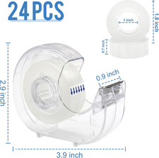 24 Pcs Transparent Tape with Dispenser, 0.7 in X 1000 in Clear Tapes and Refi...