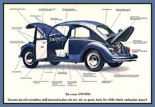 1967 Volkswagen Beetle Vw German Ad Toolbox - Refrigerator Magnet 42 Mil