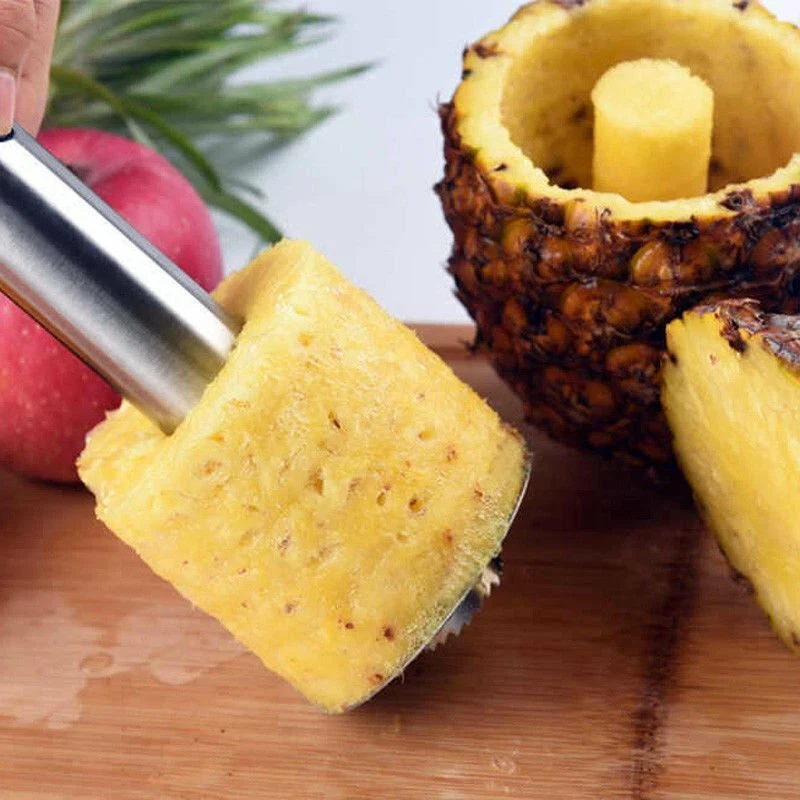 Herramienta de cocina fácil de acero inoxidable piña fruta cortador cortador pelador uso Foto 4 de 4
