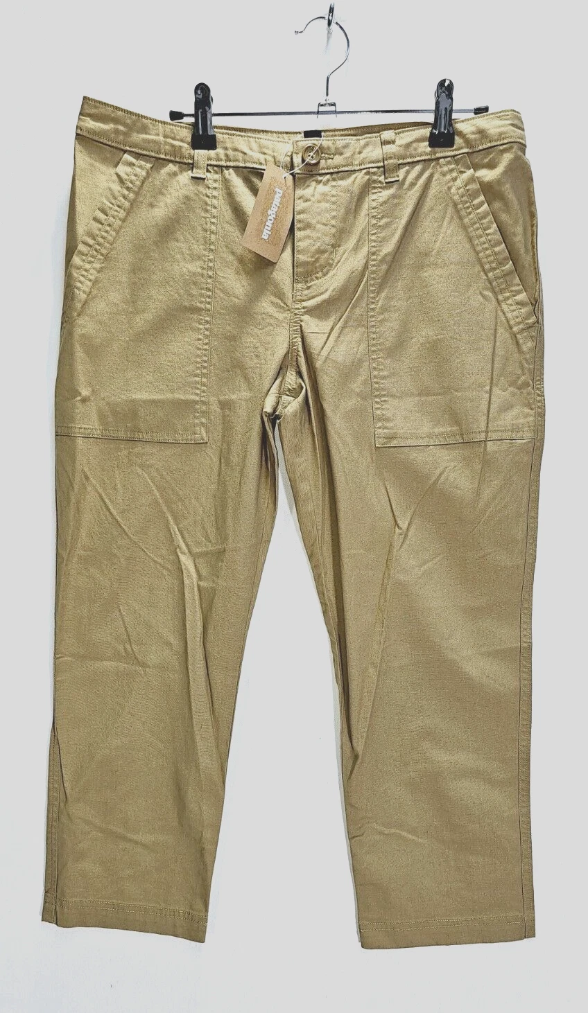NEW Patagonia Pants Womens 32 x 23 (6) Capris Chino Organic Cotton Tan Khaki