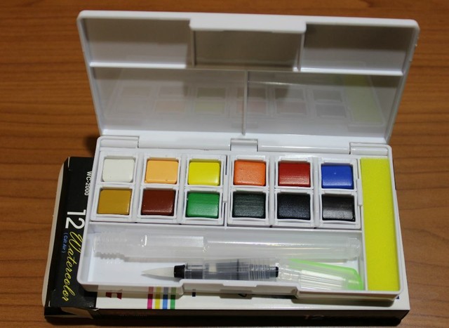 JOYKO Watercolor Paint 12 Colors with Brush Sketch Set WC-2000 Drawing