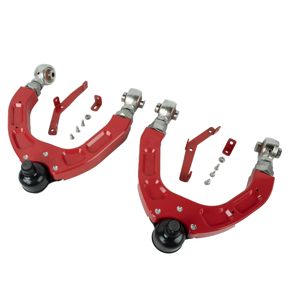 1 Pair Adjustable Front Upper Control Arms For Tesla Model 3 / Y 2017-2024 Red - Image 2 of 4