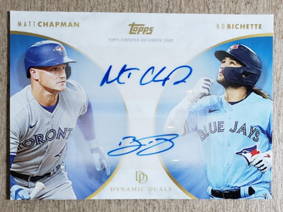 2022 Topps Dynamic Duals Bo Bichette & Matt Chapman Auto /25
