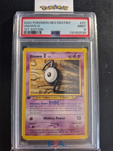 Unown [G] (1st Edition) graded PSA 9 for sale on eBay