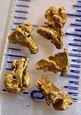 5 genuine, natural, Australian gold nuggets 1.03-gram gross