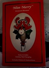 Miss Merry Christmas Reindeer Vintage Wall Hanging Sock Sewing Holiday Pattern