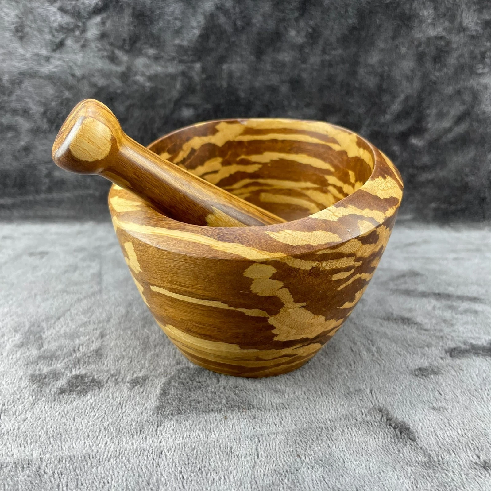 Totally Bamboo Mortar and Pestle Burl Pattern