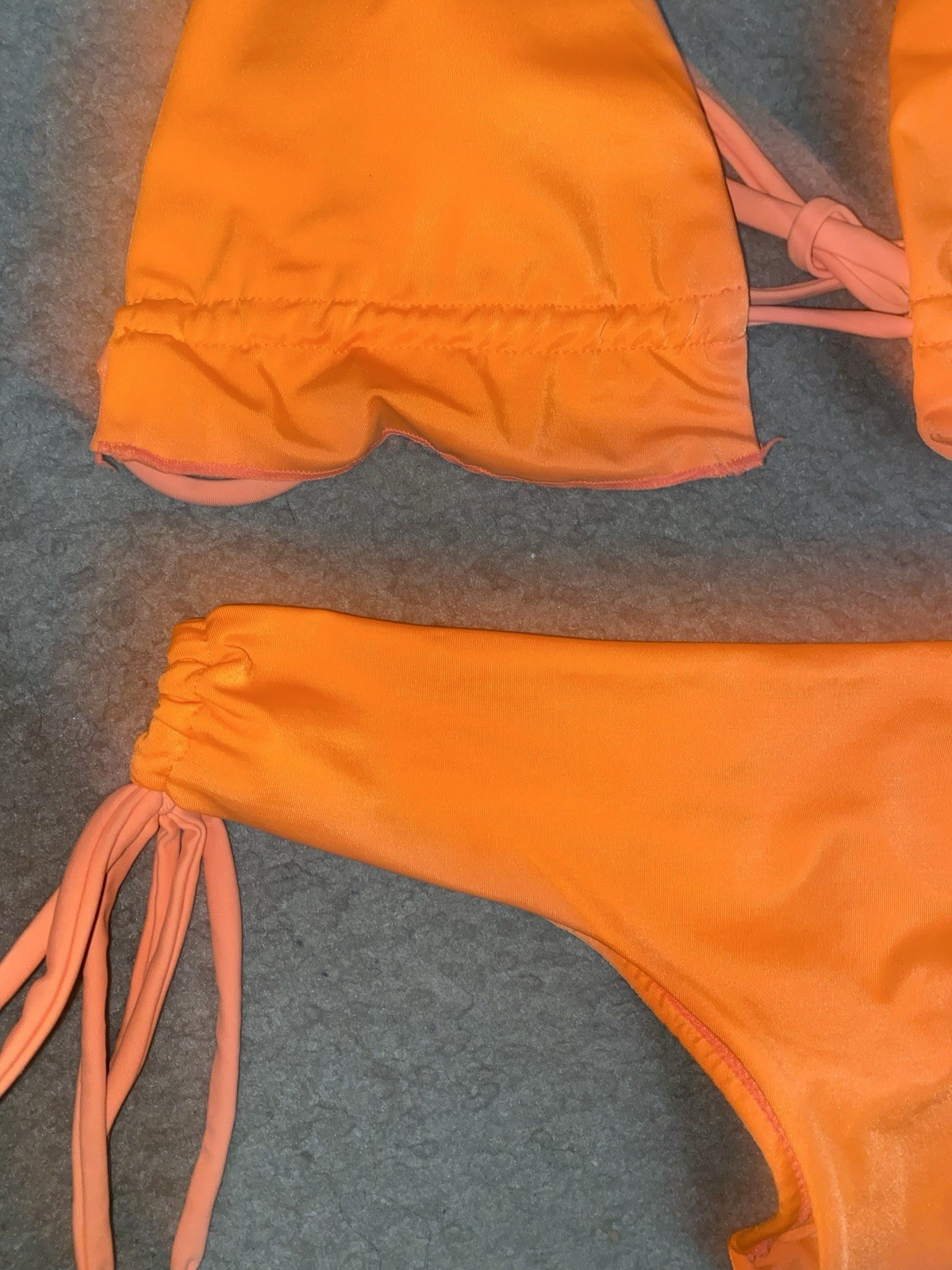 Celeste Vibrant Triangle Orange String Ruched Bea… - image 11