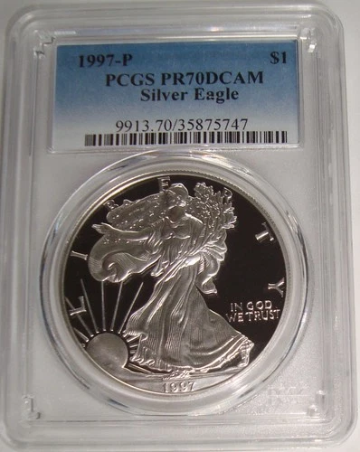 1997-P Proof American Silver Eagle $1 PCGS PR70 DCAM