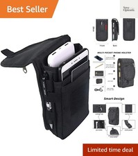 Versatile Dual Pocket Phone Holster - Tactical Belt Pouch for Large Smartphones