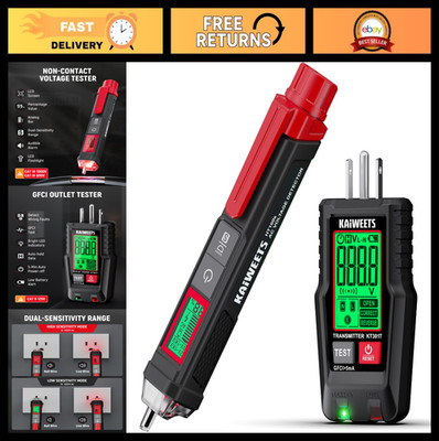 Electrical Test Kit - Non-Contact Voltage & GFCI Outlet Tester, LCD Display, Wir