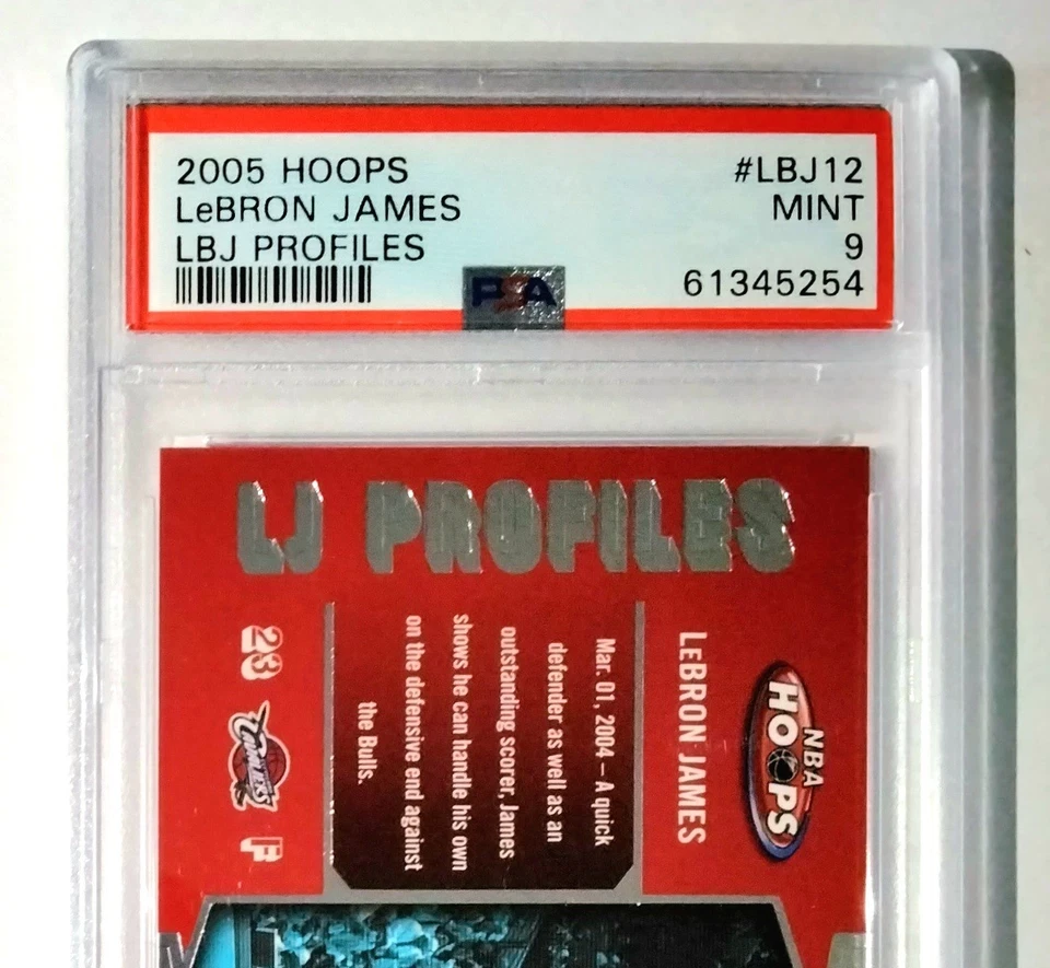 LEBRON JAMES * PSA 9 MINT * 2005-06 Fleer NBA Hoops LJ Profiles #LBJ12 - Image 2 of 4