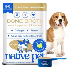 Native Pet Turkey Bone Broth Powder Dog/Cat Food Topper 96ct Joint Immune