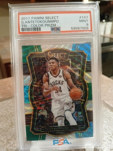 2017 Panini Select Giannis Antetokounmpo PSA 9 Tri-Color Prizm #3