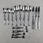 Vintage Coca Cola Flatware Set 14 Pc Bottle Handle Silverware Lot
