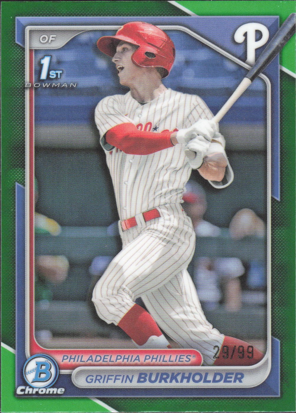Griffin Burkholder 2024 Bowman Draft Chrome Green Refractor #BDC-60 #/99