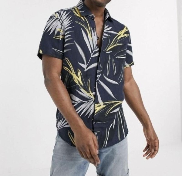 Men Hugo Boss Shirt Multicolor Viscose L
