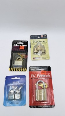 NOS Lot of 7 Padlocks & TSA Luggage Locks - Master Lock No. 7-D, Titan, Protégé