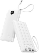 Portable Charger, Slim Power Bank Built-In 4 Cables, Travel Essential