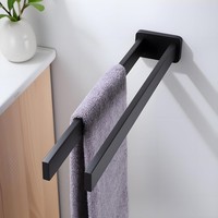 Handtuchhalter Wand 40Cm Zweiarmig Schwarz FüR Bad Badezimmer ZubehöR