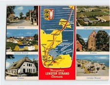Postcard Map, Scenes & Views Cismar and Lenster Strand in the Baltic Sea Germany