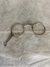 Antique Sterling Lorgnette Folding Opera Eyeglasses Victorian Excellent c. 1900