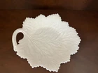 Vintage 1950s Fenton Large Milk Glass Maple Leaf Serving Dish 11.25"L x 10.5"W