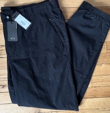  120 NWT Armani Exchange Mens Jogger Trousers Black Logo Athletic Sz 40W/ 28,5 L