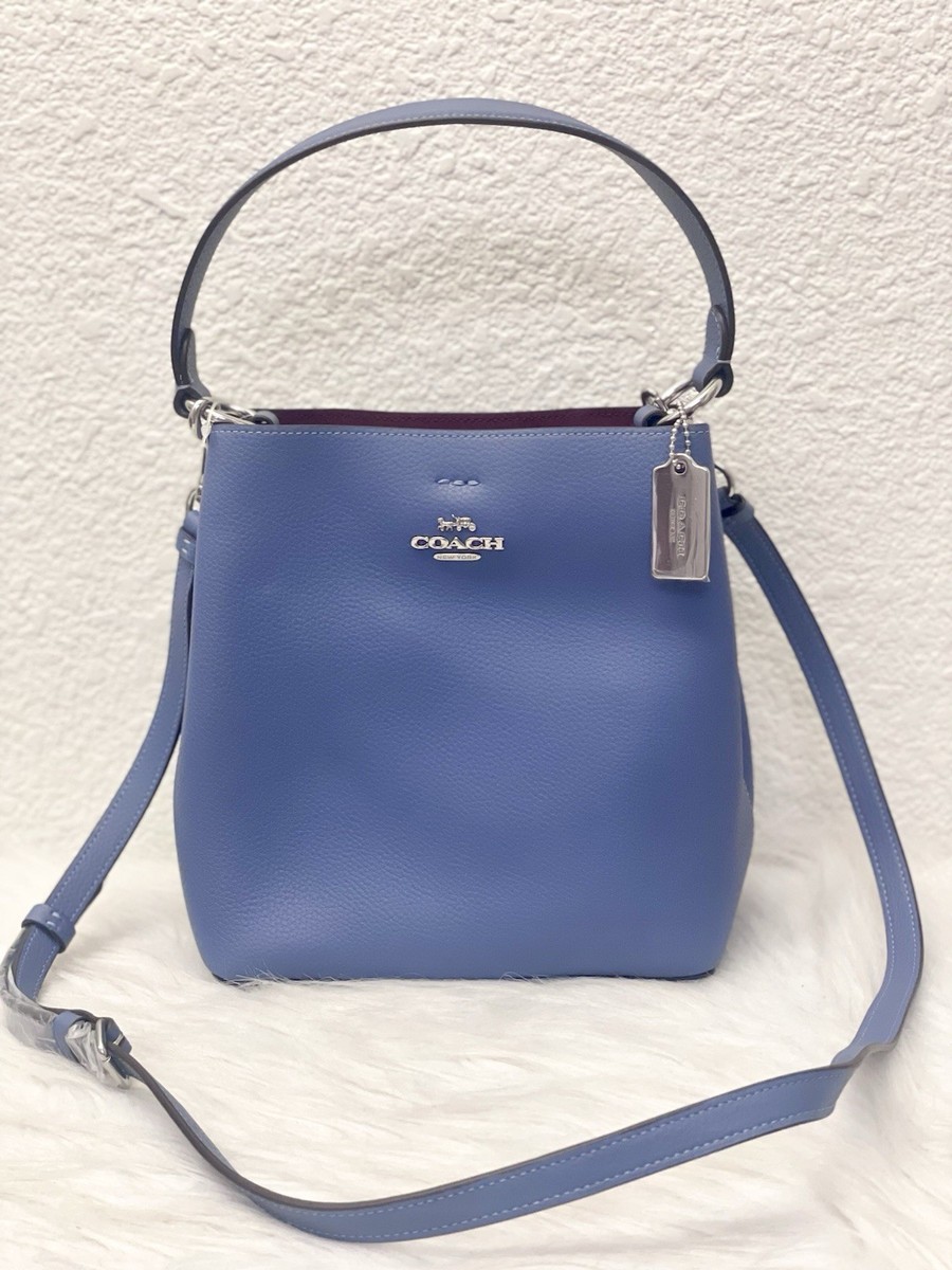 NWT Coach Town Bucket Bag in Leather 1011 In Stone Blue | eBay