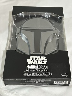 Star Wars The Mandalorian Qi Wireless Charge Pad USB-C LED Fast 