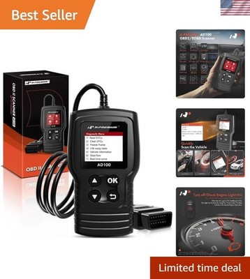 AD100 Compact OBD2 Diagnostic Tool with I/M Readiness & Smog Check Features