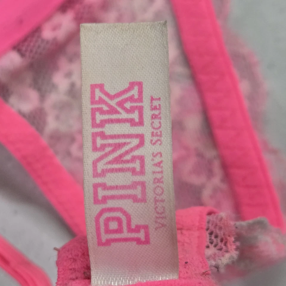 Victoria's Secret PINK Women Bra 32B Pink Push Up Underwired Lace - Image 4 of 4