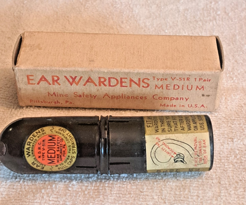 VTG EAR WARDENS MINE SAFETY APPLIANCE CO EAR PLUGS, BOXED A