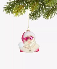 Pink Santa Heart Sunglasses Ornament
