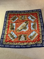 Vintage Rome Souvenir Scarf 33  x33  Made In Italy