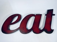 Rustic Red Metal EAT Wall Art Sign 16 Farmhouse Kitchen Decor