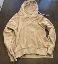 Aerie Pullover Hoodie Beige XS Women Cotton Blend Long Sleeve Hooded Pockets