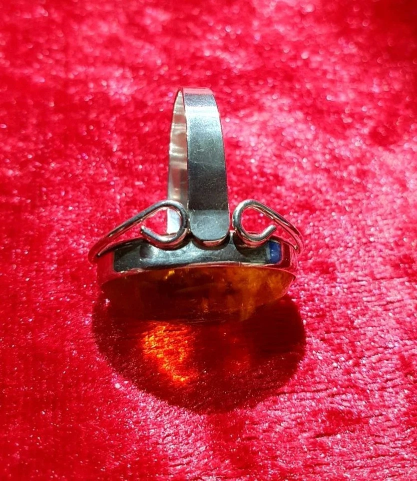 Fischland Bernsteinring aus 835 Silber   Gr 58 - Bild 2 von 3